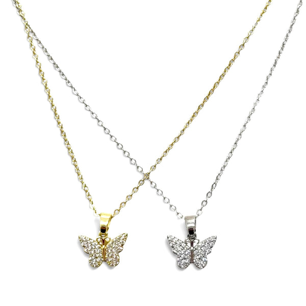 Pave Butterfly Necklace