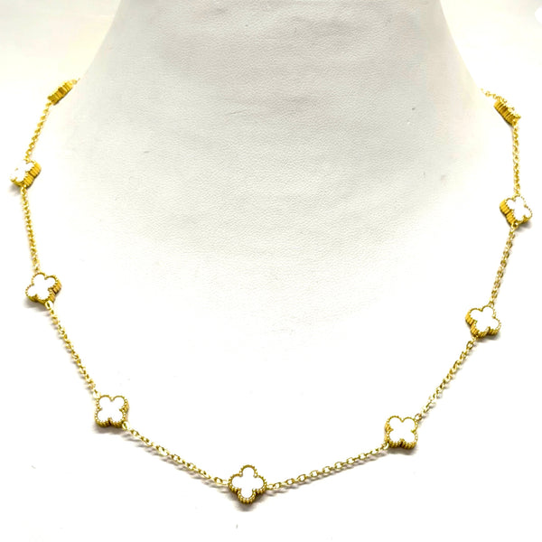 10 Station Small Clover Necklace
