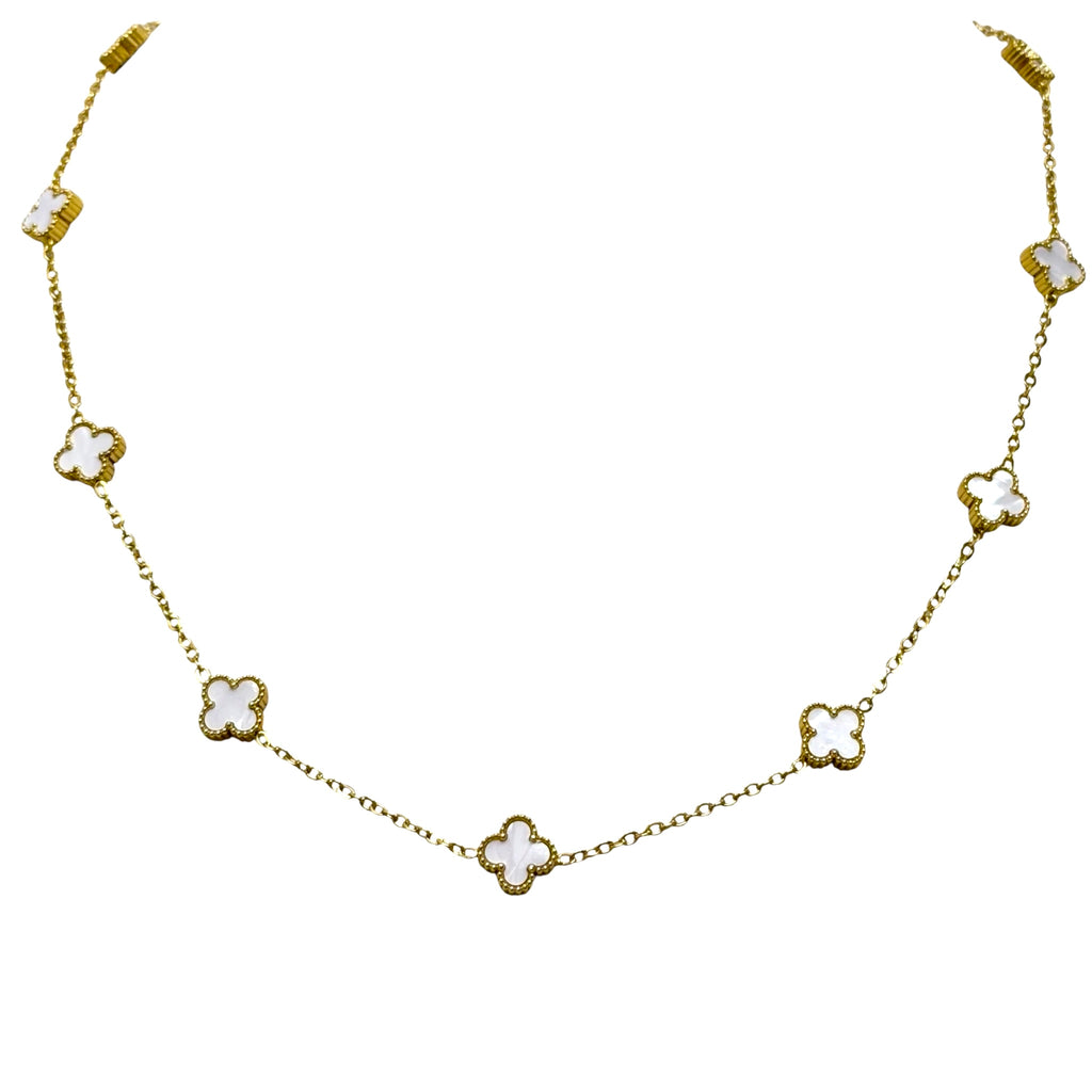10 Station Small Clover Necklace