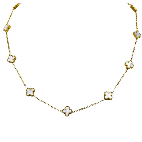 10 Station Small Clover Necklace