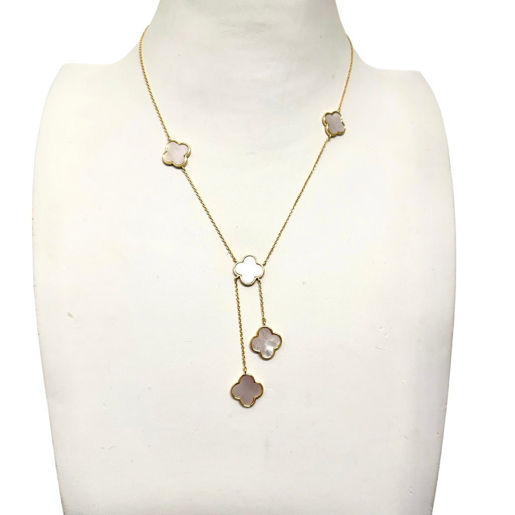 Gold Clover Necklace with Clover Drops