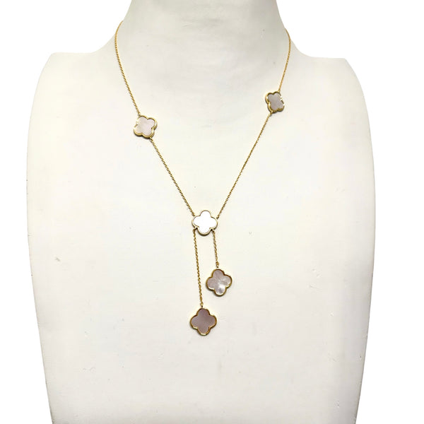Gold Clover Necklace with Clover Drops