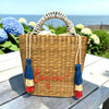 Handwoven Bag with Embroidered Bonjour