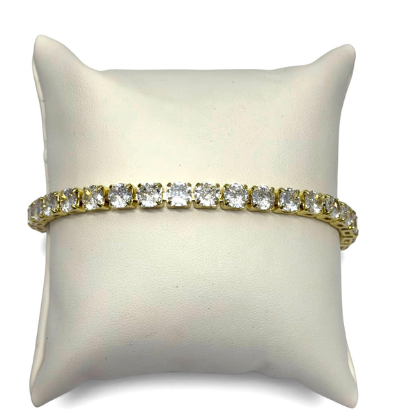 Classic Round Cut Tennis Bracelet In Gold Tone Setting