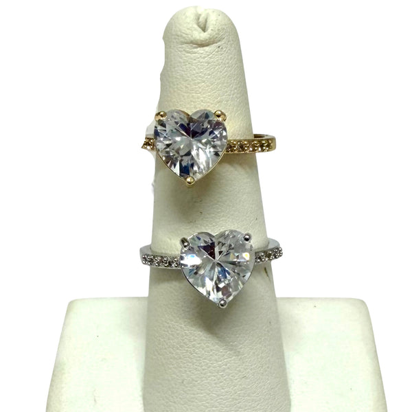 Heart Cut Solitaire Ring With Pave Band