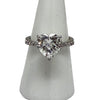 Heart Cut Solitaire Ring With Pave Band