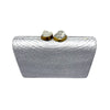 Metallic Light Silver Rectangle Clutch | LIKHÂ