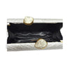 Metallic Light Silver Rectangle Clutch | LIKHÂ
