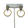 Two Tone Hoops Away Post Earings