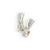 14K Gold Plated Two Tone Cz Crisscross Rope Half Hoop Earrings