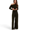Foldover-Waist With Wide Leg Black Pants