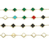 14K Gold Dipped Quatrefoil Charm Link Bracelet