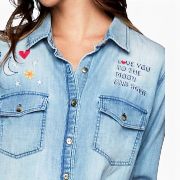 To The Moon and Back Denim Shirt