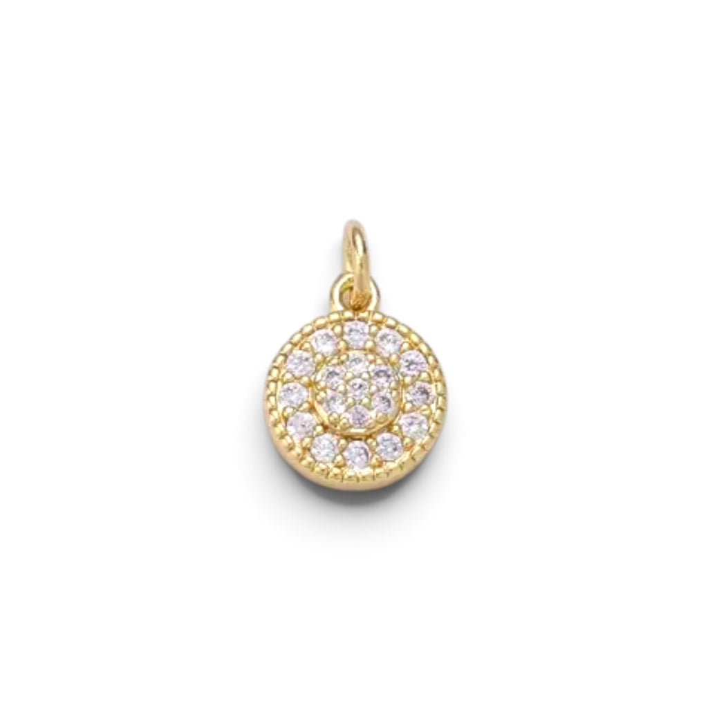 Dainty 14k Gold Filled CZ Clear Micro Pave Charm