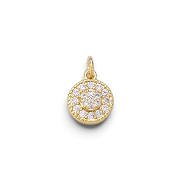 Dainty 14k Gold Filled CZ Clear Micro Pave Charm