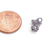 Mini Silver Smiling Teddy Bear Charm