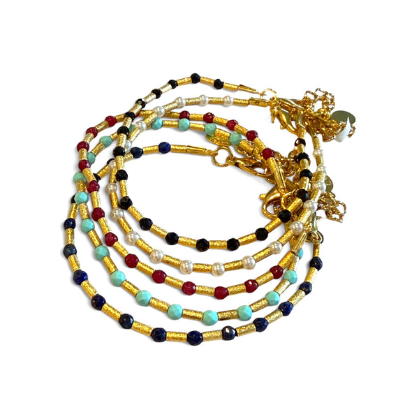 Brazilian Gold and Bead Bracelets