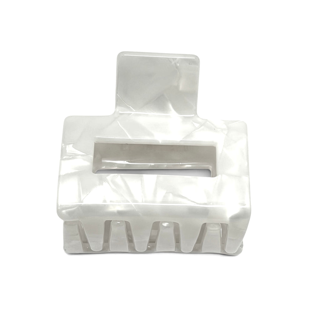 White Pearl Rectangle Hair Clip from Paris