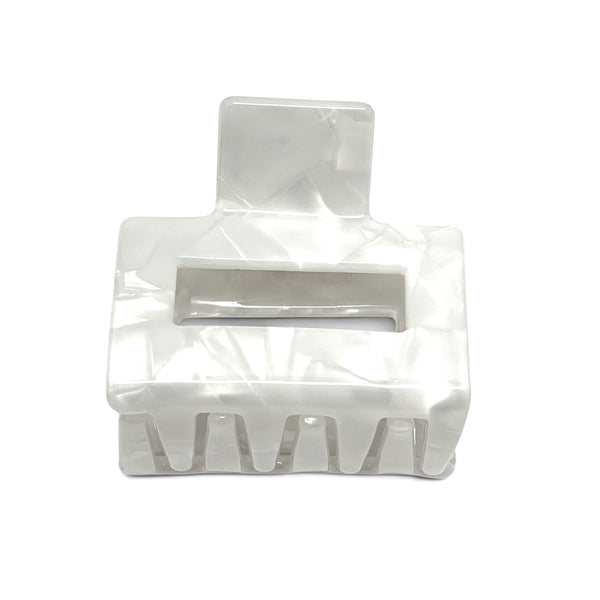 White Pearl Rectangle Hair Clip from Paris