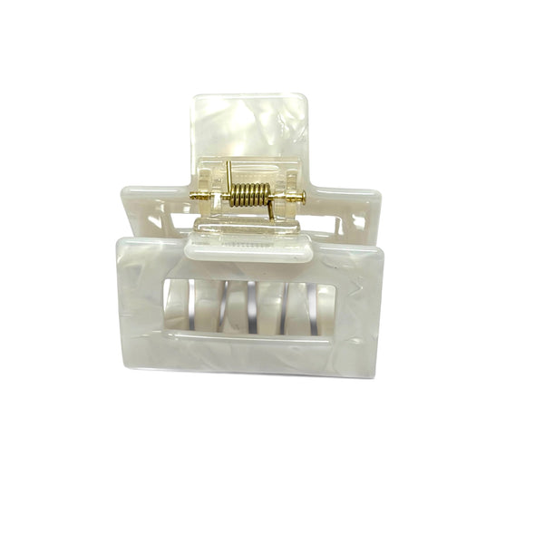 White Pearl Rectangle Hair Clip from Paris