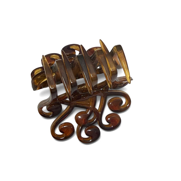 Brown Swirl Hair Clip
