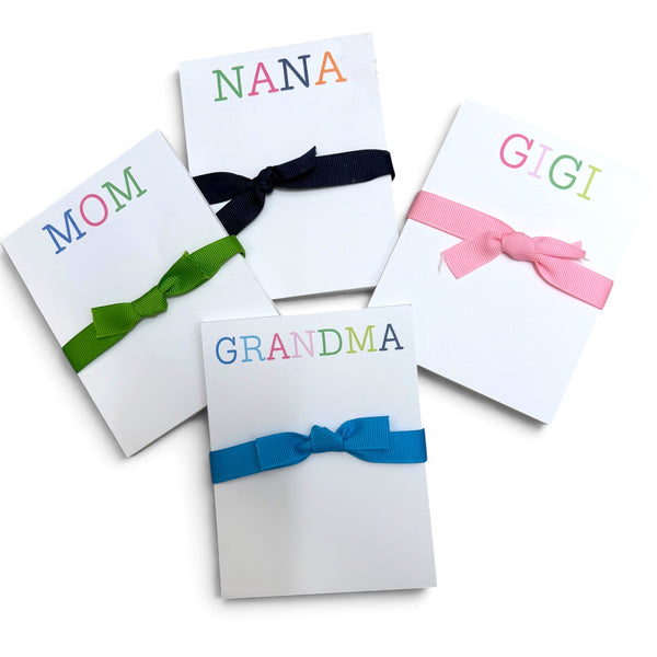 Colorful Gigi, Nana, Grandma and Mom Notepads