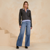 Elan Cable Knit Sweater with Blouse