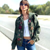 Camp Peace Floral Embroidered Hoodie