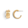 Small Overlap Hoop Earrings - 24K Gold Plated