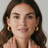 Small Overlap Hoop Earrings - 24K Gold Plated