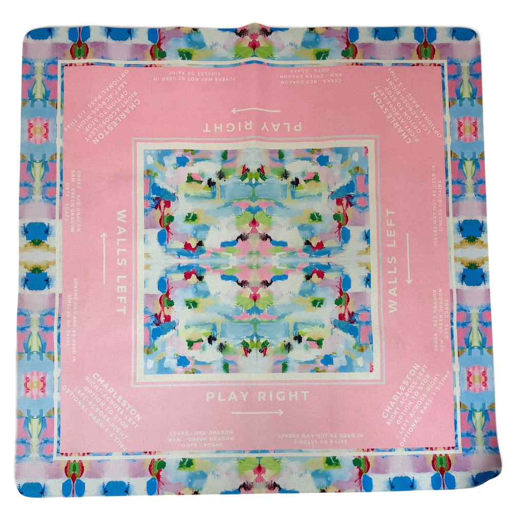 Water Colors and Pink Mahj Mat
