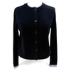 Design History Cashmere Cardigan In Black With Powder Blue Trim