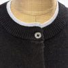 Design History Cashmere Cardigan In Black With Powder Blue Trim
