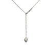 Zirconite Cz Double Drop Lariate Pendant Necklace