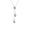 Zirconite Cz Double Drop Lariate Pendant Necklace