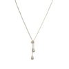 Zirconite Cz Double Drop Lariate Pendant Necklace