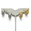 Italian Design Satin and CZ Hoop Earrings
