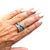 Criss-Cross CZ Baguettes Statement Ring