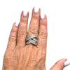 Criss-Cross CZ Baguettes Statement Ring