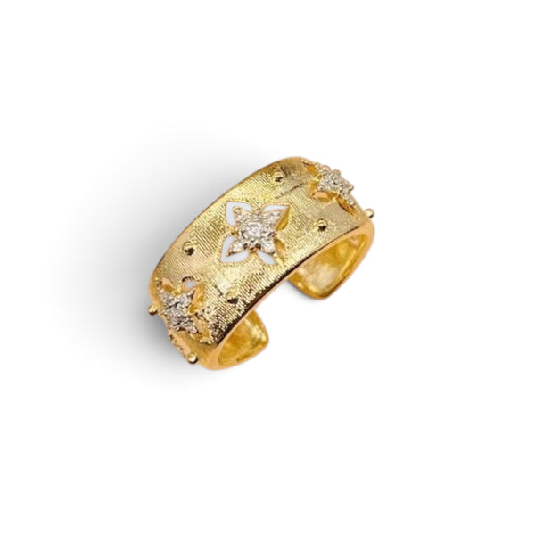 Italian Inspired Gold Satin Open Ring