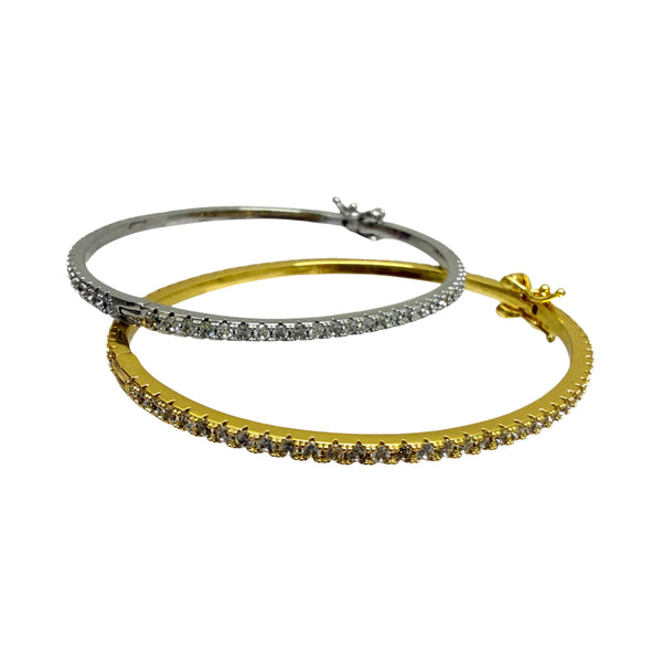 Double Sided CZ Stackable Bangle Bracelet