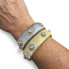 Italian Style Satin Finish with CZ Cuff Bracelet