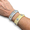 Italian Style Satin Finish with CZ Cuff Bracelet