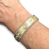 Two-Tone CZ Cuff Bangle