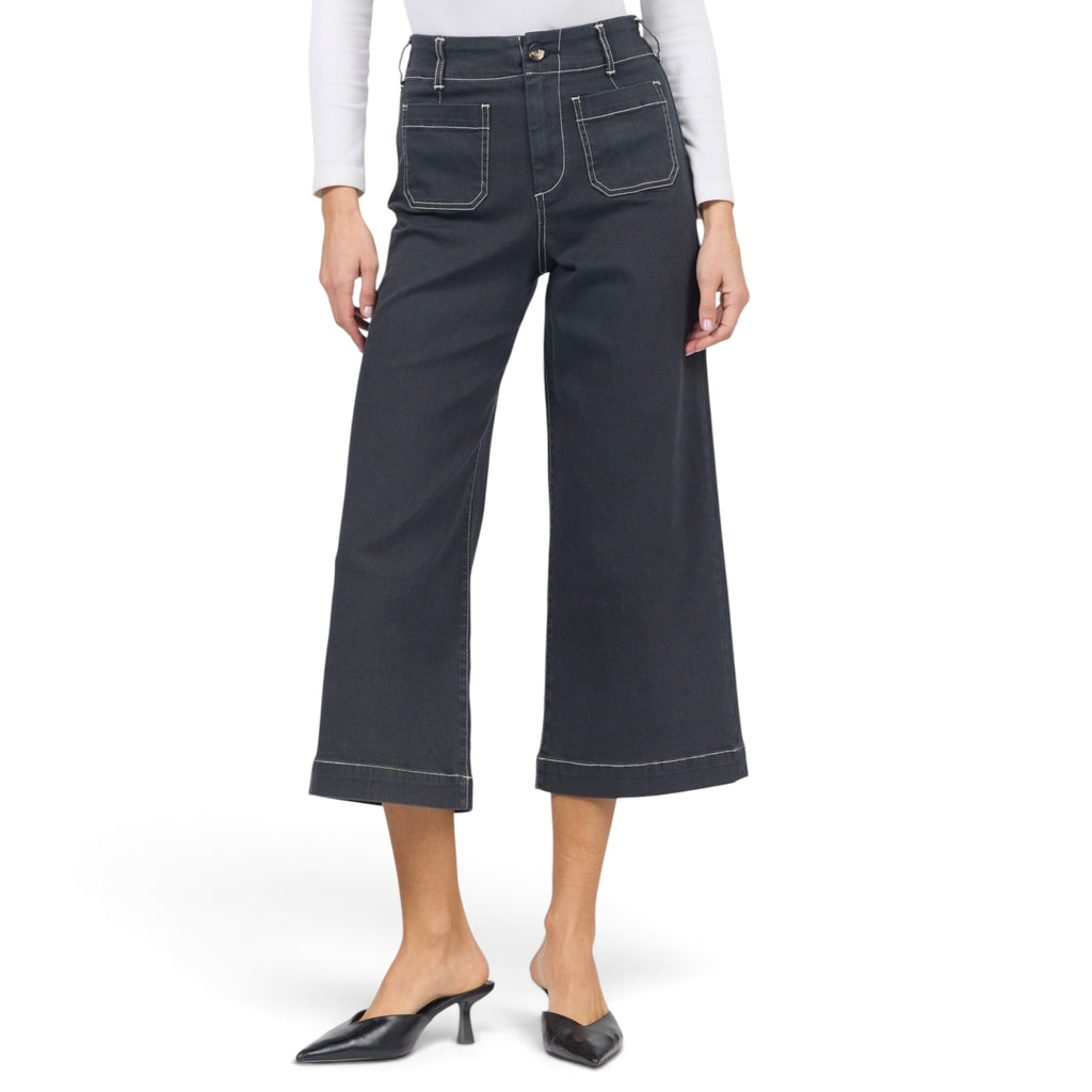 Audrey Wide Leg Black Wash Jeans