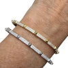 Elegant CZ and Pyramid Shapes Bangle Bracelet
