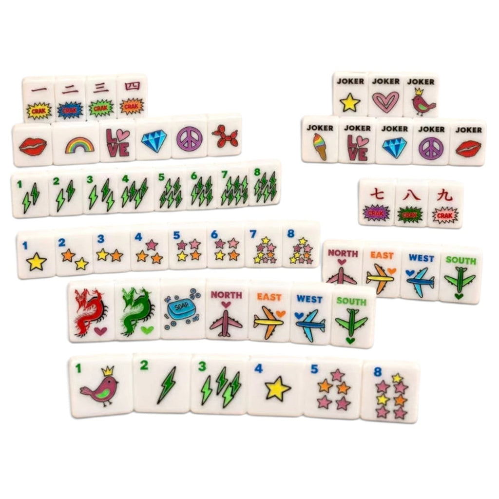 Fun Colorful Retro Pop Art Mahjong Tiles
