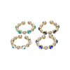 Adjustable Enamel Clear Cz Stackable Evil Eye Ring