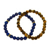 Blue Lapis or Tiger Eye Natural Stone Stretch Bracelets