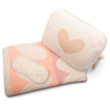 Blush Hearts Cotton Travel Blanket And Eye Mask Set